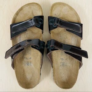 Birkis Madura Sandals Womens 9 Mens 7 40 Dark Brown Patent Leather Birkenstocks